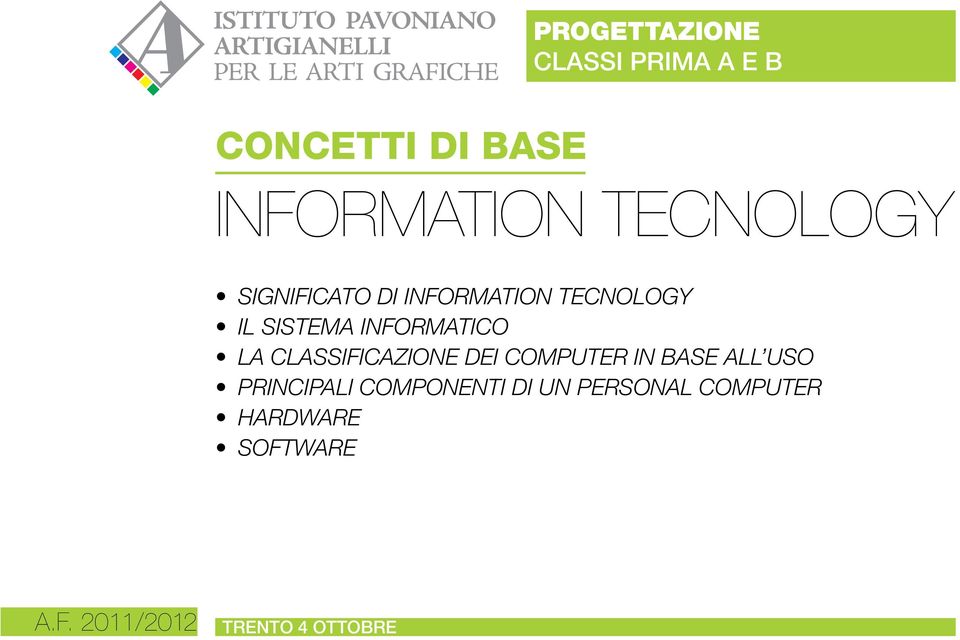 informatico La classificazione dei computer in base all uso