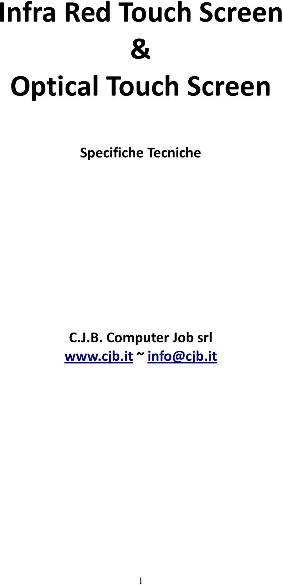 Specifiche Tecniche C.J.B.