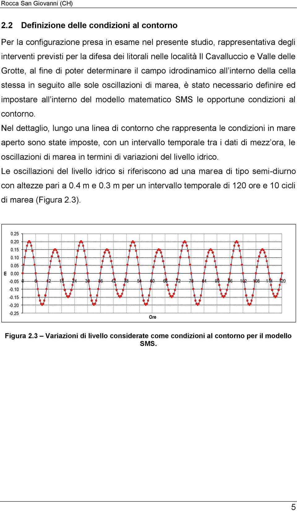 e Valle delle Grotte, al fine di poter determinare il campo idrodinamico all interno della cella stessa in seguito alle sole oscillazioni di marea, è stato necessario definire ed impostare all