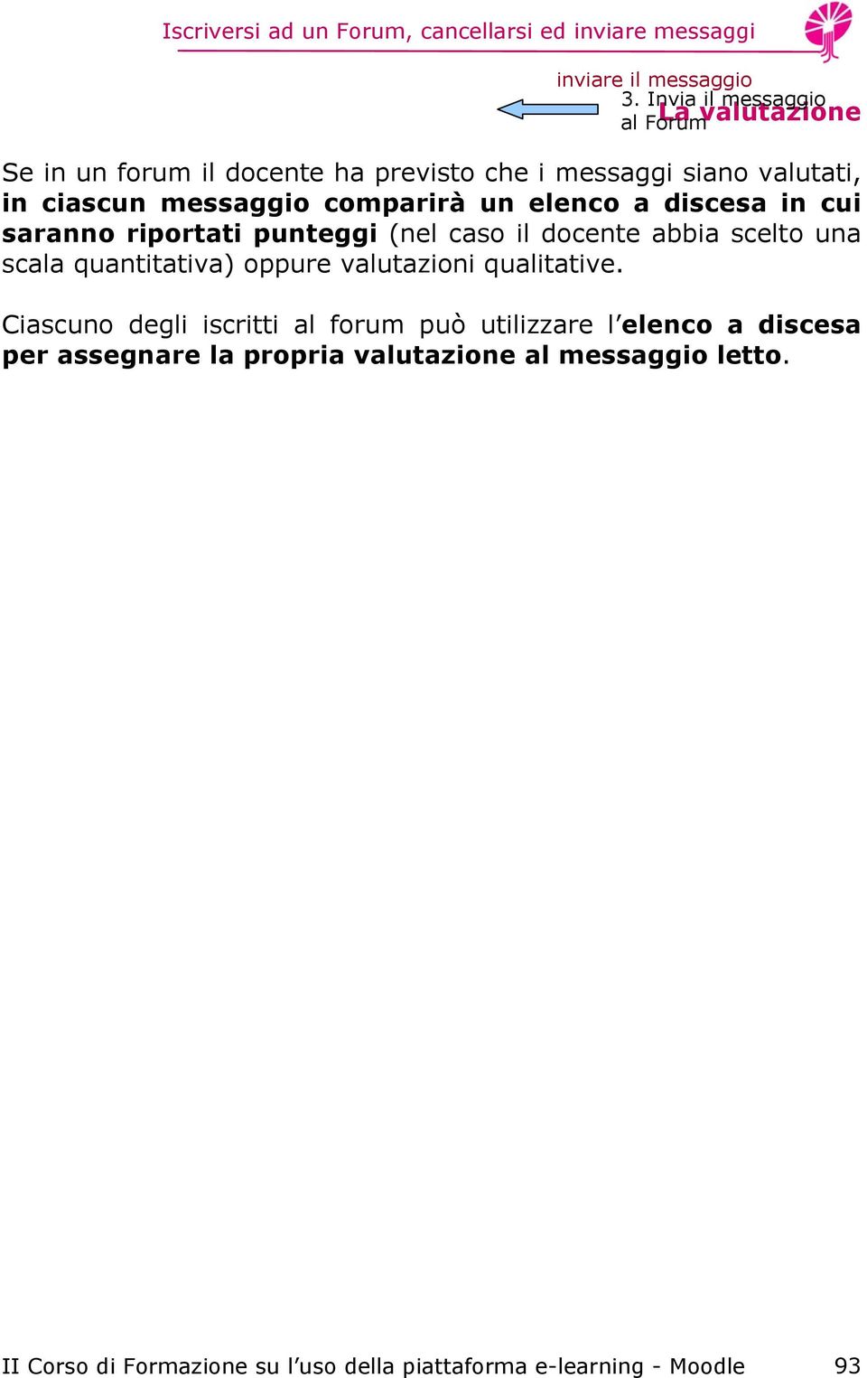 messaggio comparirà un elenco a discesa in cui saranno riportati punteggi (nel caso il docente abbia scelto una scala