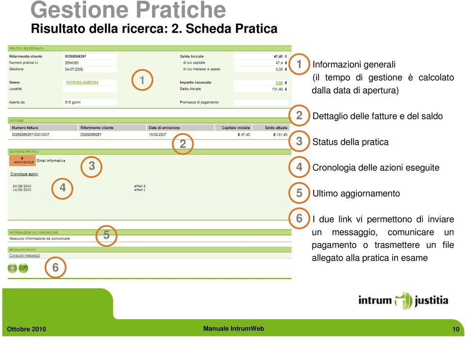 delle fatture e del saldo Status della pratica 4 Cronologia delle azioni eseguite 4 5 Ultimo