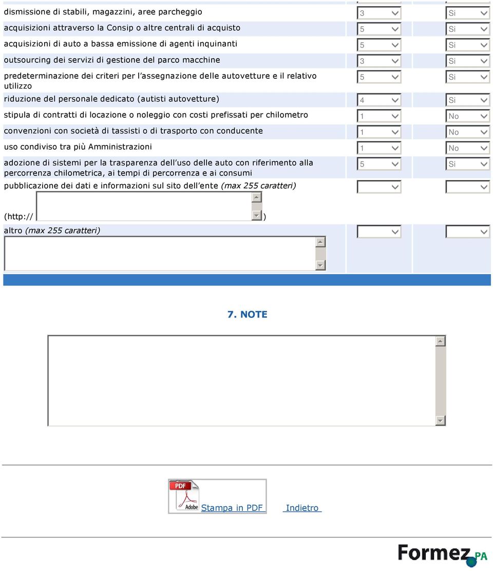 locazione o noleggio con costi prefissati per chilometro convenzioni con società di tassisti o di trasporto con conducente uso condiviso tra più Amministrazioni adozione di sistemi per la trasparenza