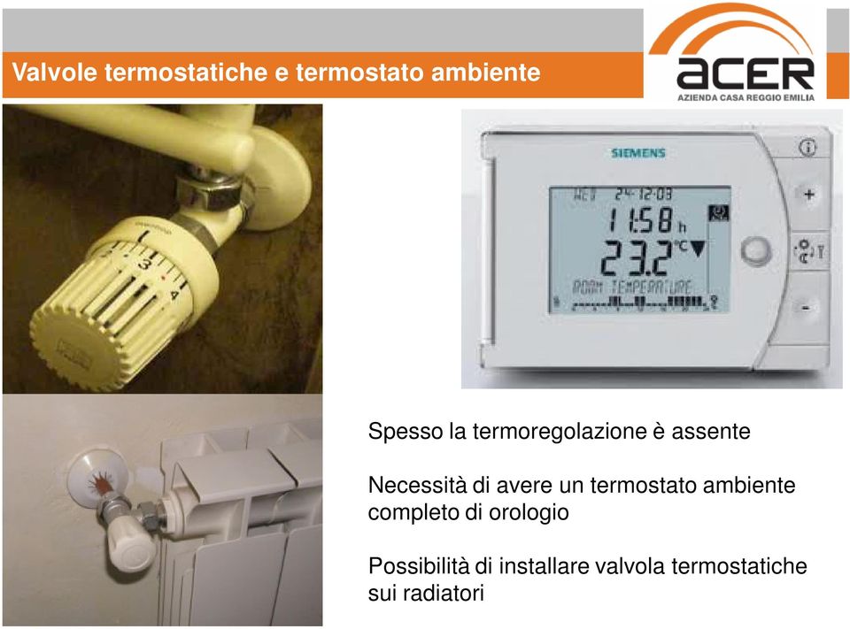 termostato ambiente completo di orologio