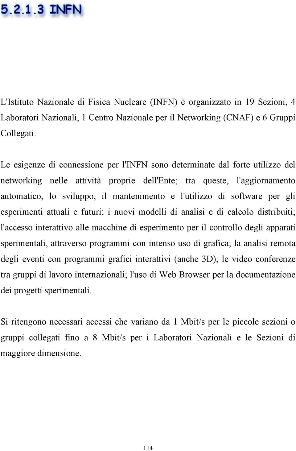 l'utilizzo di software per gli esperimenti attuali e futuri; i nuovi modelli di analisi e di calcolo distribuiti; l'accesso interattivo alle macchine di esperimento per il controllo degli apparati