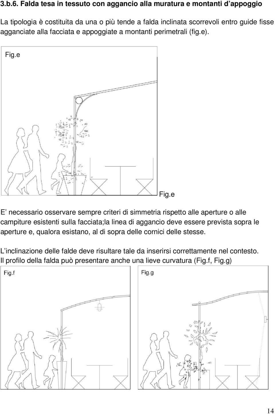 agganciate alla facciata e appoggiate a montanti perimetrali (fig.e). Fig.