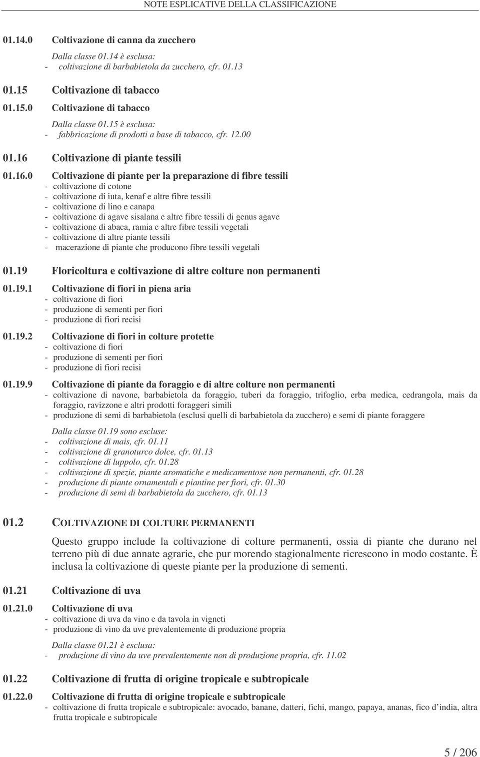 Coltivazione di piante tessili 01.16.