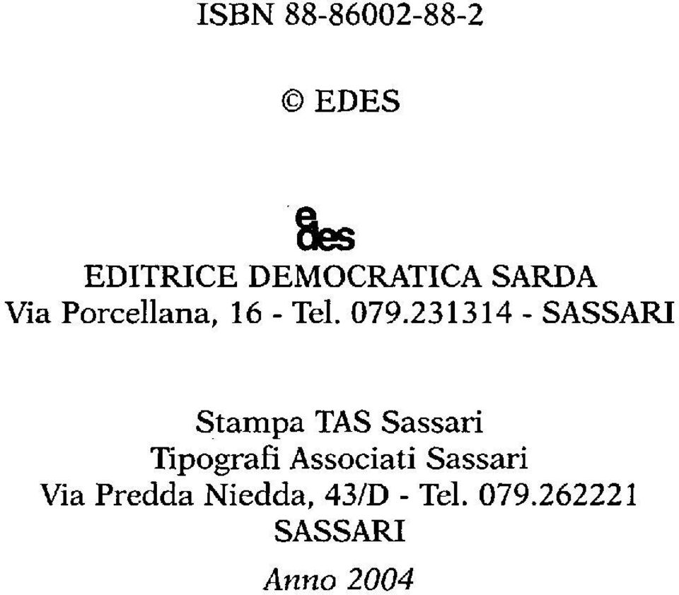 231314 - SASSARI Stampa TAS Sassari Tipografi