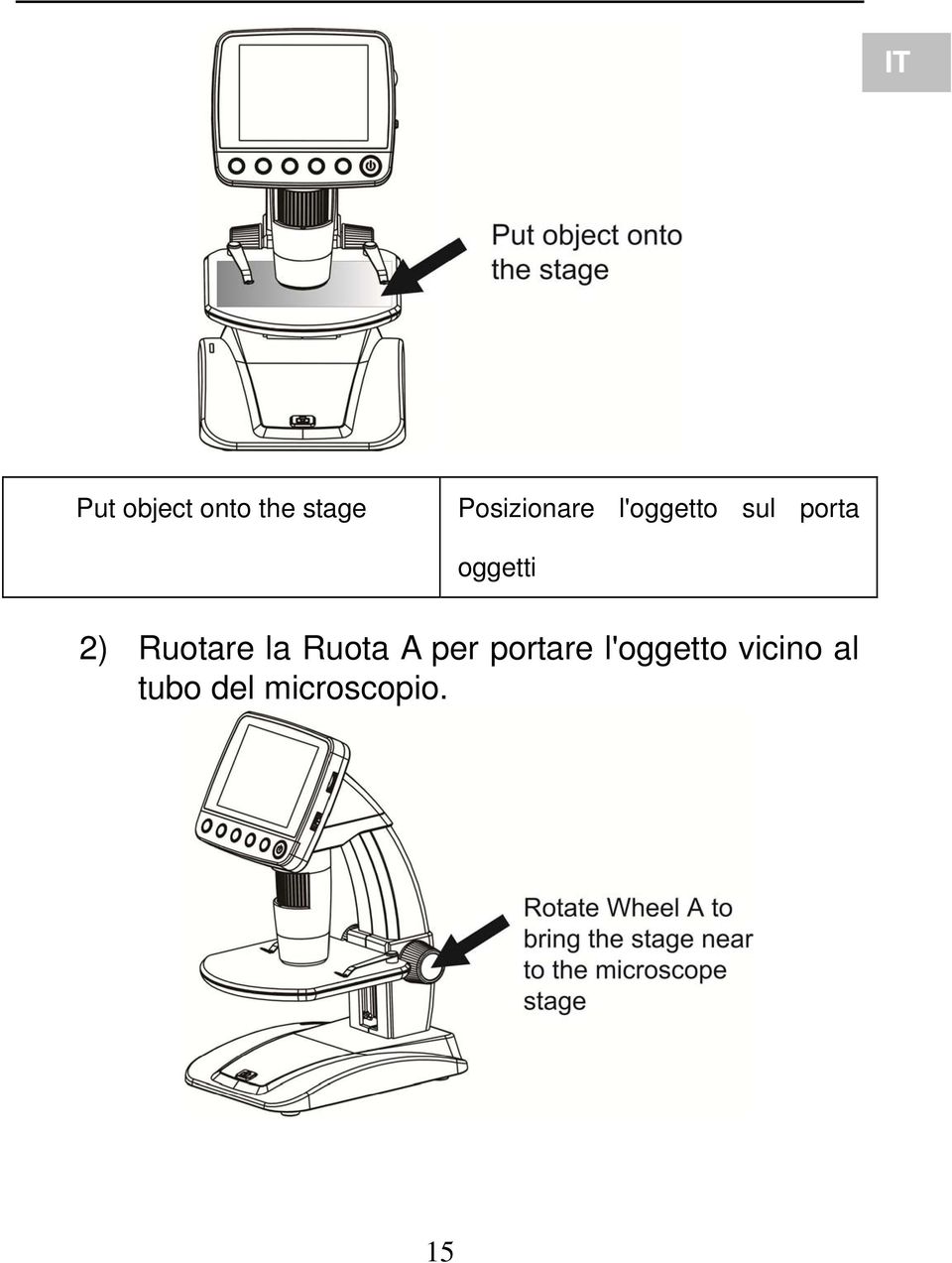 oggetti 2) Ruotare la Ruota A per