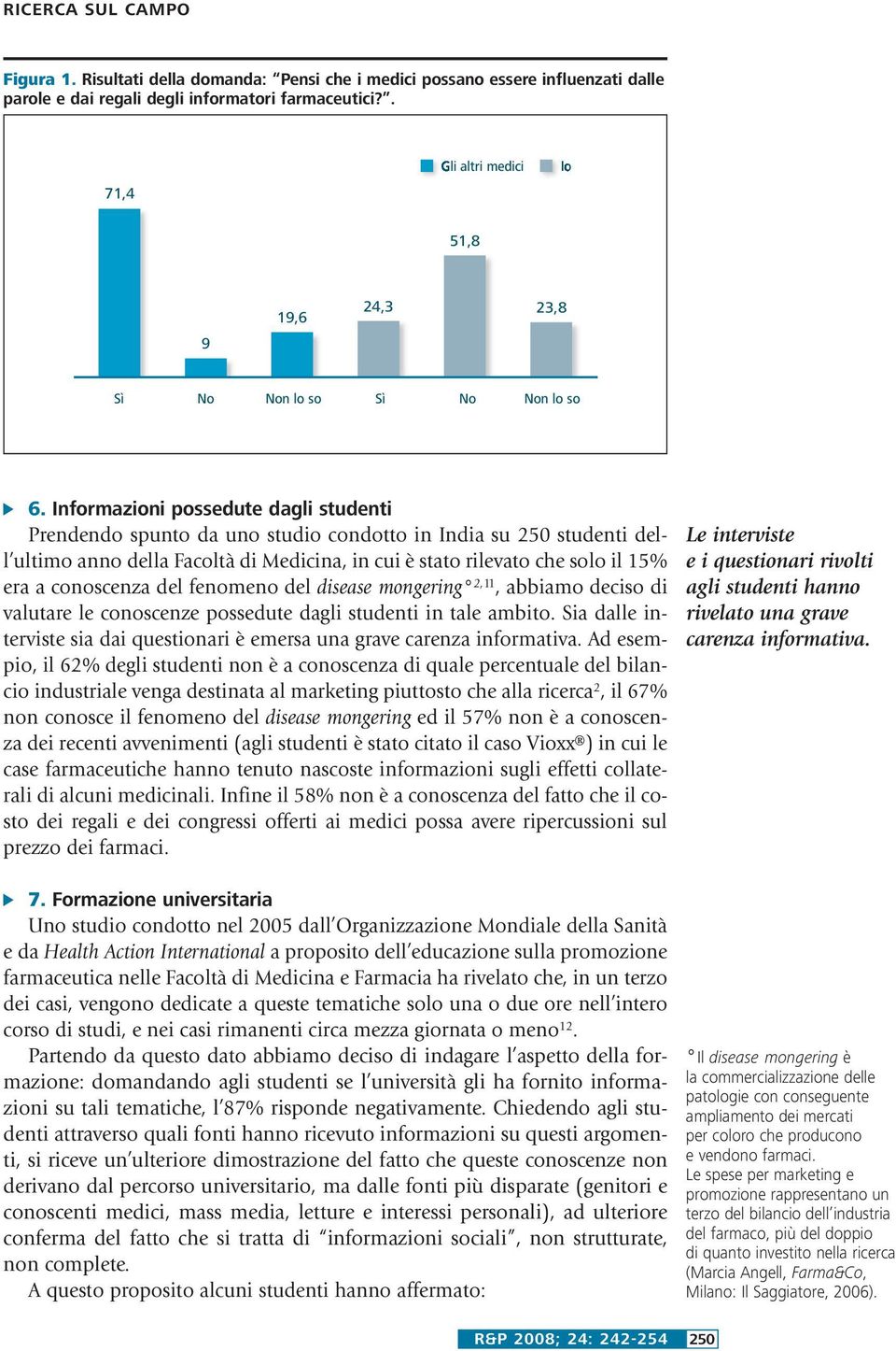 Informazioni possedute dagli studenti Prendendo spunto da uno studio condotto in India su 250 studenti dell ultimo anno della Facoltà di Medicina, in cui è stato rilevato che solo il 15% era a