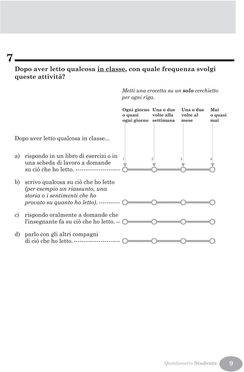 .. a) rispondo in un libro di esercizi o in 3 4 una scheda di lavoro a domande su ciò che ho letto.