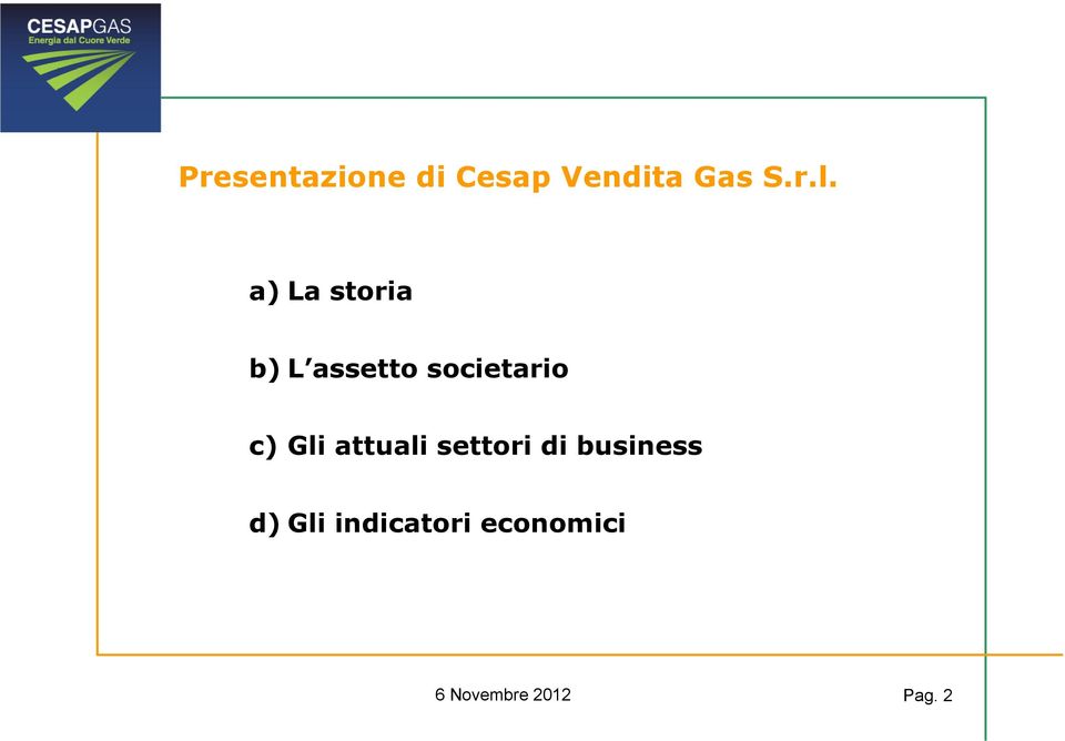 societario c) Gli attuali settori di