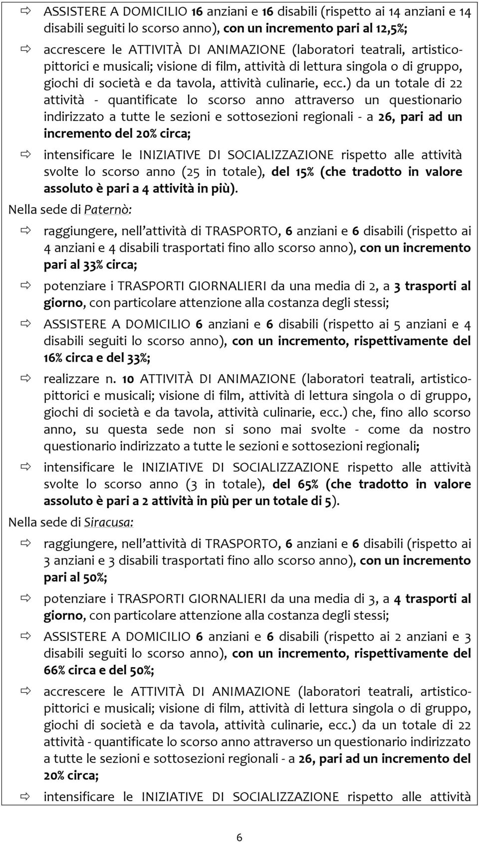 scorso anno (25 in totale), del 15% (che tradotto in valore assoluto è pari a 4 attività in più).