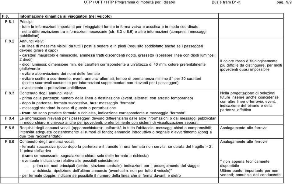 tra informazioni necessarie (cfr. 8.3 o 8.