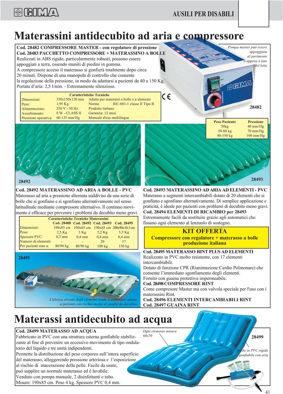 A compressore acceso il materasso si gonfierà totalmente dopo circa 20 minuti.