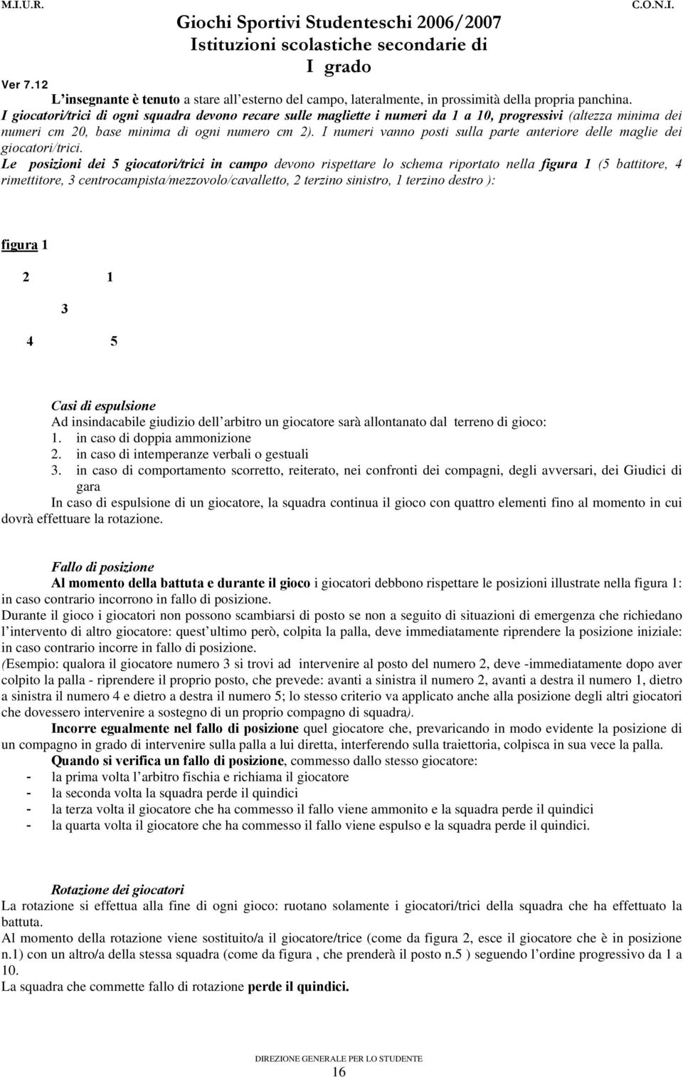 I numeri vanno posti sulla parte anteriore delle maglie dei giocatori/trici.