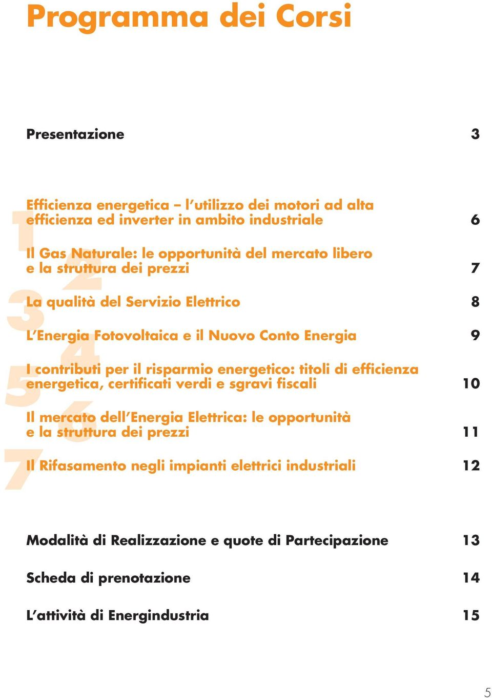 il risparmio energetico: titoli di efficienza 5energetica, certificati verdi e sgravi fiscali 10 6 Il mercato dell Energia Elettrica: le opportunità e la struttura dei