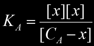 Se K A è sufficientemente piccola (K A < 10-4 ) C A è sufficientemente grande (C A > 10-3 ) Si può