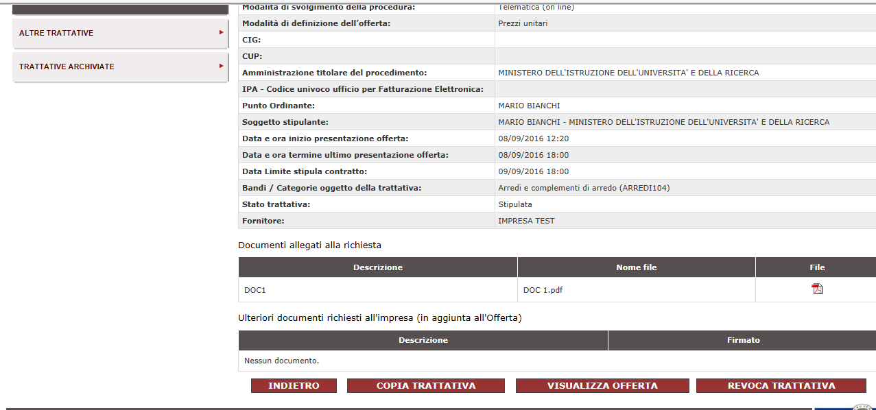 verificando che l'estensione del file risulti essere ".p7m". A questo punto, seleziona SFOGLIA per caricare il modulo firmato digitalmente nel sistema e poi clicca su INVIA.