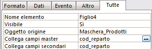 11. Inseriamo nella maschera i campi della tabella Reparti, e sotto di essi trasciniamo una sottomaschera, come indicato: 12.