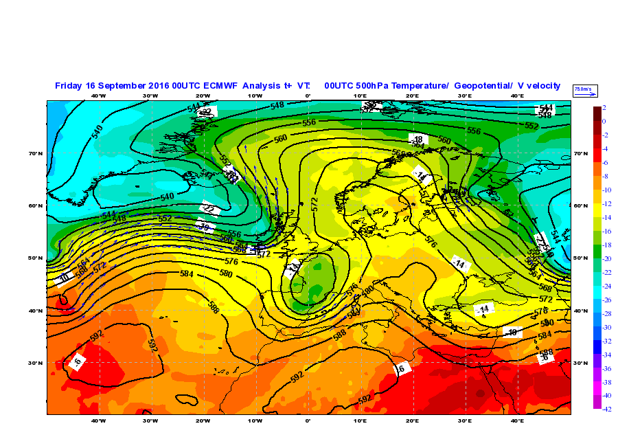 1. Evoluzione generale e zone interessate Il giorno 16 settembre sono presenti due profonde saccature, una posizionata sul nord della Russia e l'altra in uscita dalla depressione d'islanda,