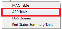 Ispezionare le tabelle ARP Guida Configurare un router e consultare le tabelle 1. Cliccare sullo strumento Inspect 2.