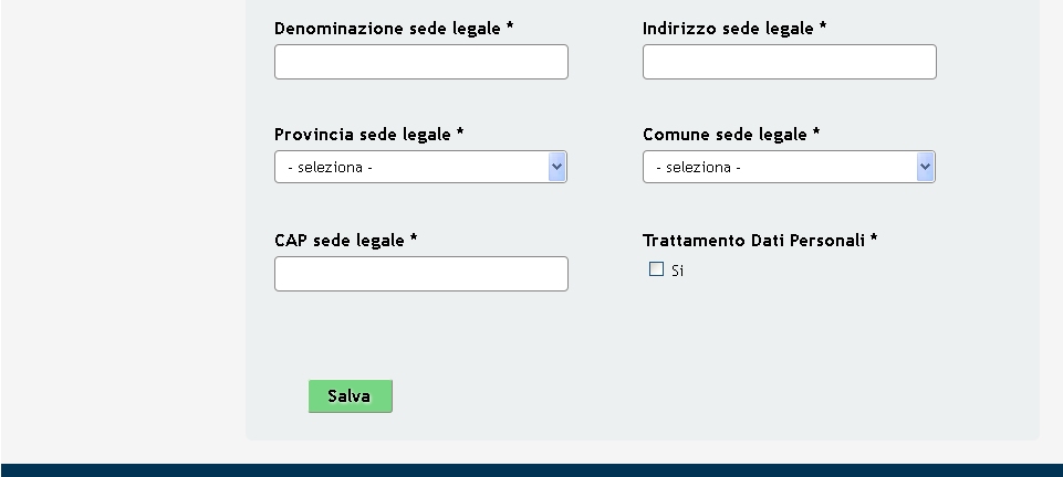 Figura 8 Dettaglio profilo I campi marcati da asterisco sono obbligatori e devono essere compilati.