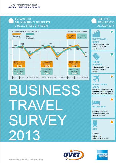 Ideata e realizzata da UVET Global Business Travel, la ricerca offre una panoramica completa sul Business Travel e fornisce utili spunti di riflessione a tutti i responsabili dei viaggi aziendali e