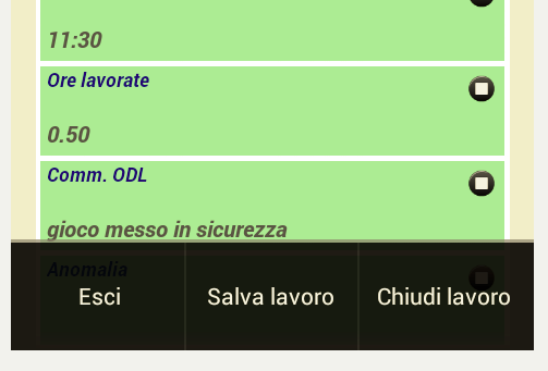 Consuntivazione Ordini del lavoro Modulo ECSM