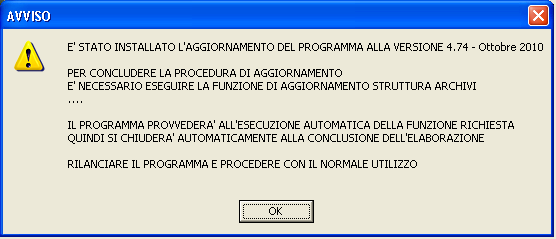 IGNORA o ANNULLA (mai CANCEL o ESCI) ad eventuali messaggi di errore della procedura (spesso assenti e comunque dipendenti da quanto è datata la versione che state aggiornando e, del tutto normali in