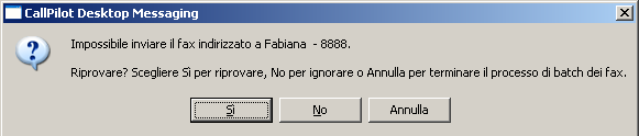 Uso di Desktop Messaging per Lotus Notes Se si seleziona Sì, viene fatto un nuovo tentativo di invio del fax al server.