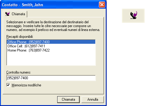 Come contattare il mittente di un messaggio Se CallPilot non riesce a trovare un numero di telefono valido, a seconda del client, viene elencato solo l'indirizzo di posta elettronica della persona.