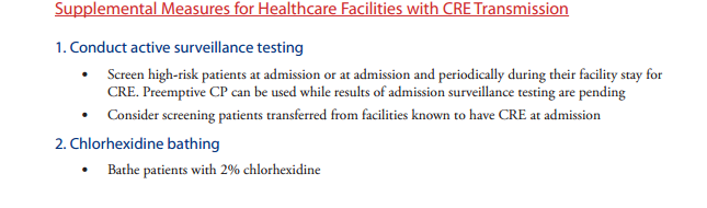 CDC Recommendations ISMETT Actions Active surveillance + Every antibiotic is prescribed by the infectivologist+ Screening of patient who shared the room with newly diagnosed CRKP+ Weekly rectal swab