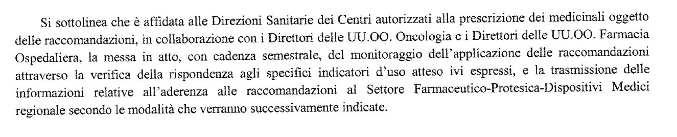 MONITORAGGIO Decreto del Direttore Generale Area Sanità I registri da Delibera Regionale generano