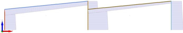 Nelle figure che seguono si riportano l andamento della deformata nel tempo (Figura 63, vista laterale a e in pianta b), i diagrammi dello sforzo normale (Figura 64) e del momento flettente (Figura