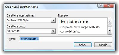 La personalizzazione dei temi Quando si crea una nuova diapositiva, è possibile scegliere uno dei temi proposti oppure crearne uno personalizzato.