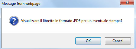 Approvazione/Rifiuto proposta Libretto Misura Stampa pdf Successivamente premere il tasto Selezionando il tasto OK il sistema aprirà il LM appena processato (approvato o