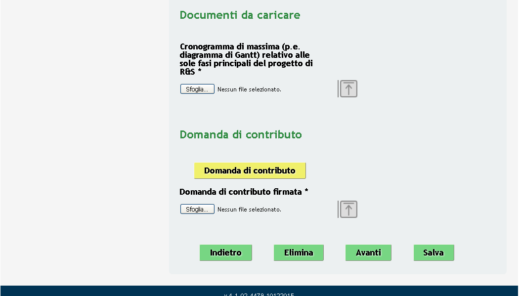 3.4 Modulo 4 Documenti Nel quarto modulo è necessario allegare la documentazione richiesta dal bando.