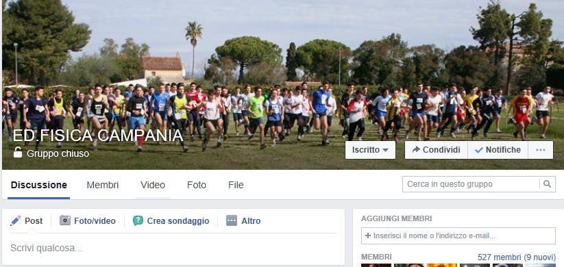 ED.FISICA CAMPANIA GRUPPO FACEBOOK DEL COORDINAMENTO REGIONALE