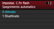 Controllo del flash dalla schermata di menu della fotocamera Impostazione delle funzioni personalizzate del flash È possibile impostare le funzioni personalizzate delle unità flash dalla schermata di