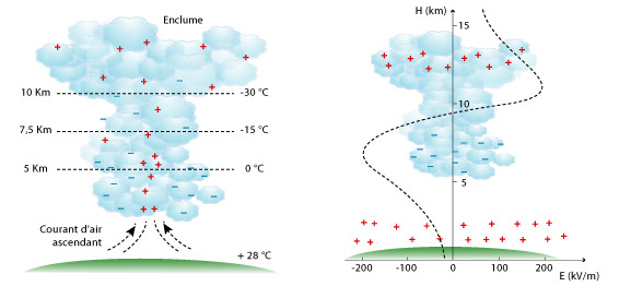 Nuvole e fulmini (VI) (a sinistra) Schematizzazione di una cella