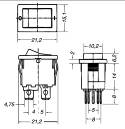 Lente quadrata trasparente Interruttore bipolare a pulsante 16A 250V Codice originale tipo 6001-0340 5.49.275.086/1002 X 1.16.540.