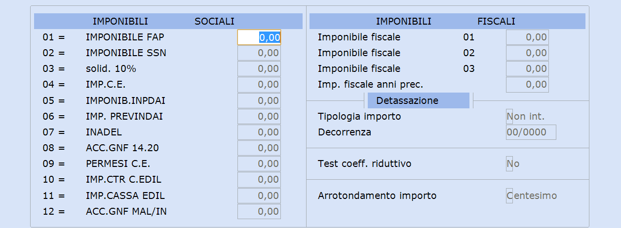 Per esempio: Per accantonare nel cedolino il TFR maturato c/sol caricare il codice di corpo: Codice di