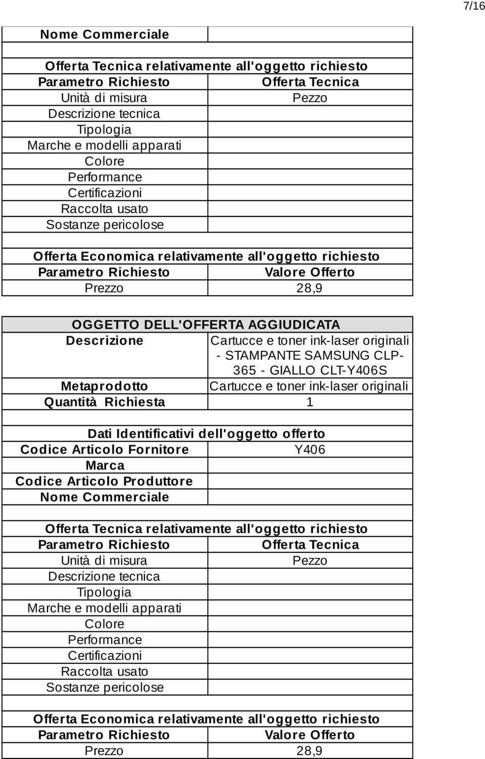 GIALLO CLT-Y406S Metaprodotto