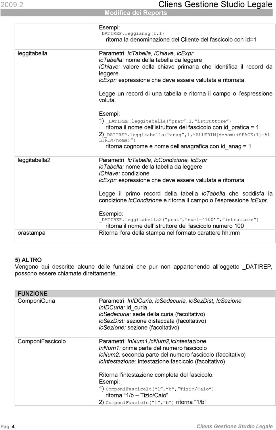 primaria che identifica il record da leggere lcexpr: espressione che deve essere valutata e ritornata Legge un record di una tabella e ritorna il campo o l espressione voluta. 1) _DATIREP.