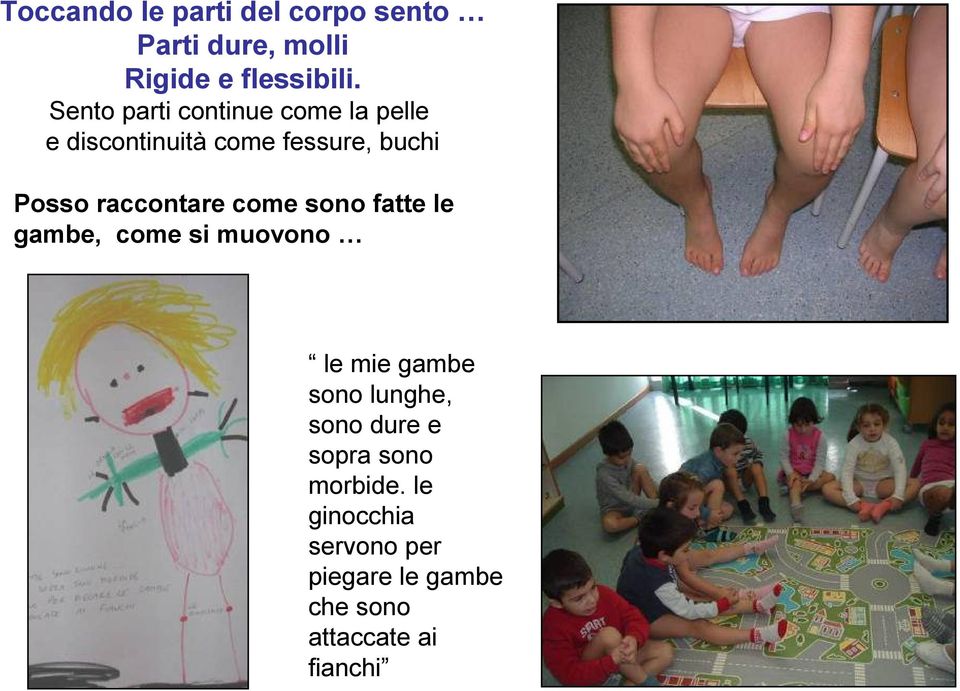 raccontare come sono fatte le gambe, come si muovono 4 le mie gambe sono lunghe,