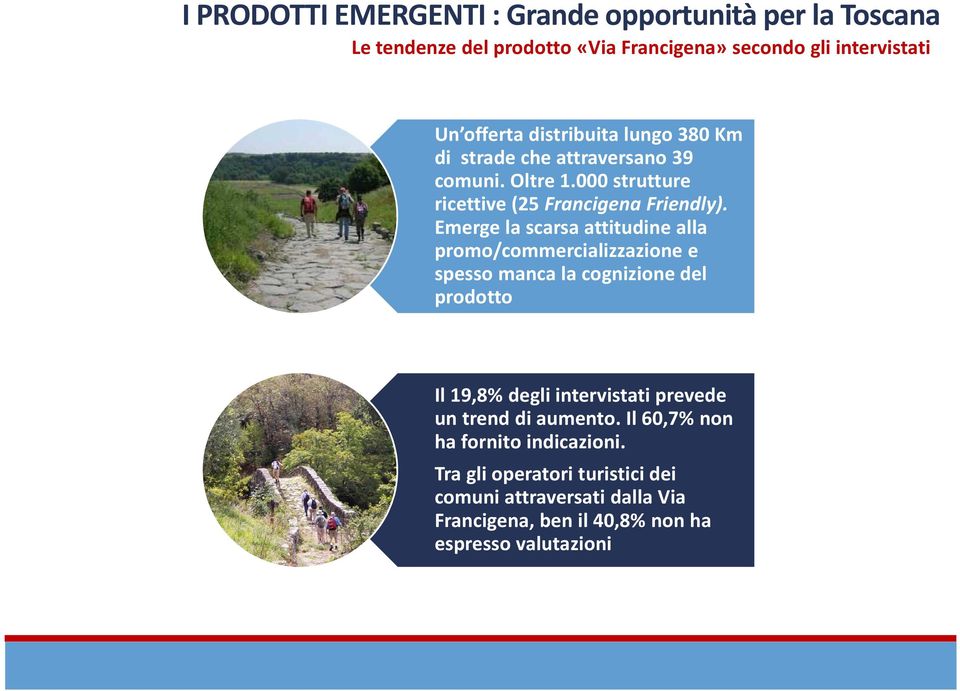 Emerge la scarsa attitudine alla promo/commercializzazione e spesso manca la cognizione del prodotto Il 19,8% degli intervistati prevede un