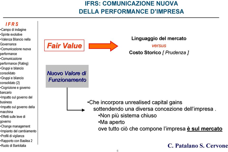 Prudenza ] Che incorpora unrealised capital gains sottendendo una diversa concezione