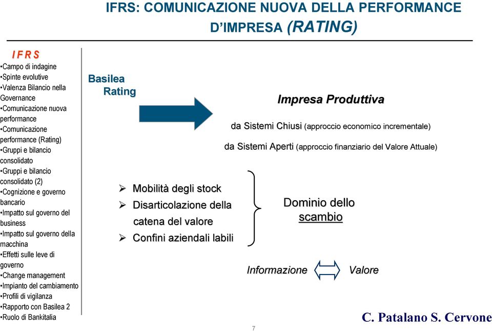 labili 7 Impresa Produttiva da Sistemi Chiusi (approccio economico incrementale) da