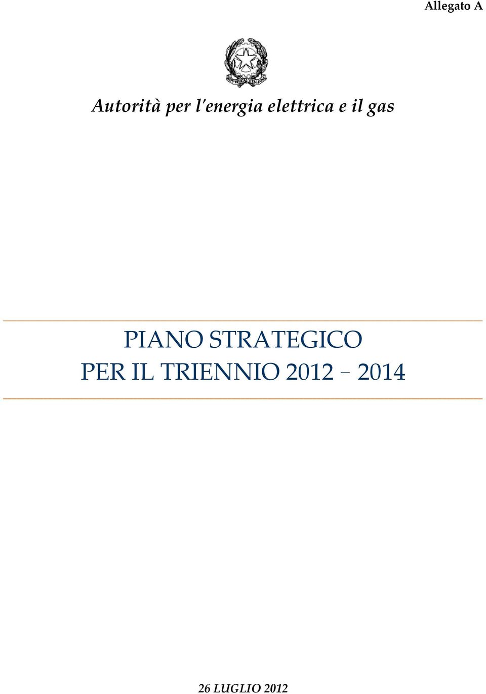 gas PIANO STRATEGICO PER IL