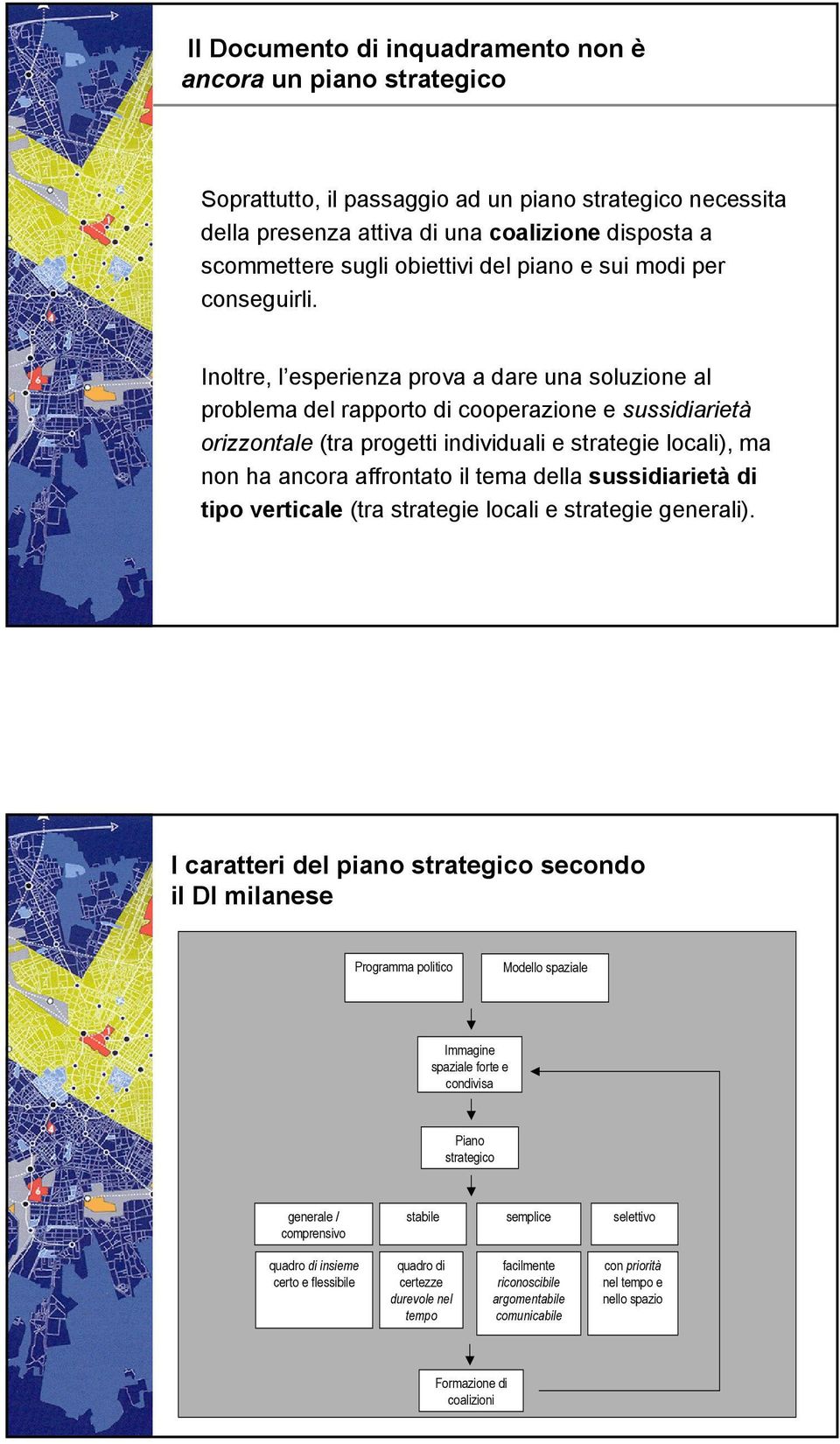 Inoltre, l esperienza prova a dare una soluzione al problema del rapporto di cooperazione e sussidiarietà orizzontale (tra progetti individuali e strategie locali), ma non ha ancora affrontato il